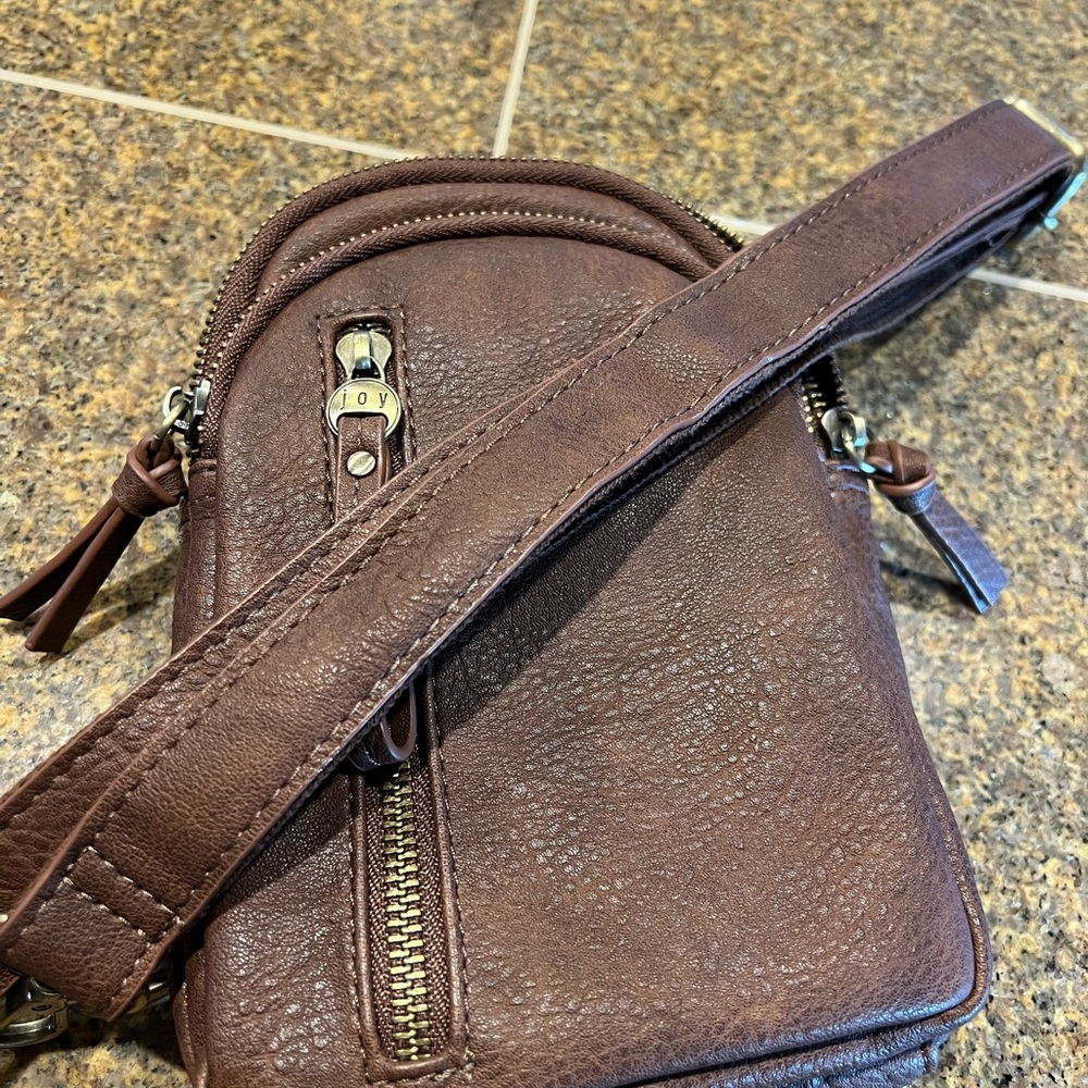 Joy Susan Brown Leather Backpack